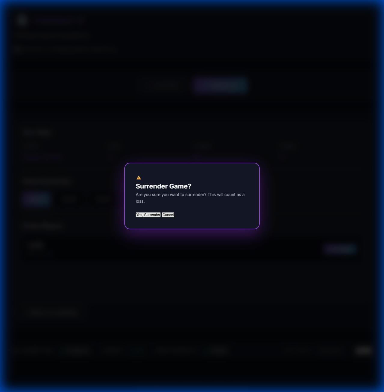 Surrender Modal